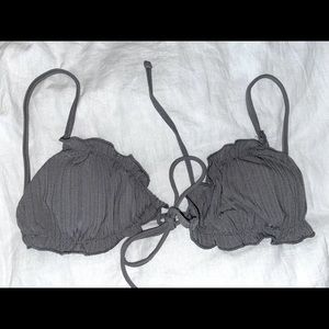Grey Textured Bikini Top